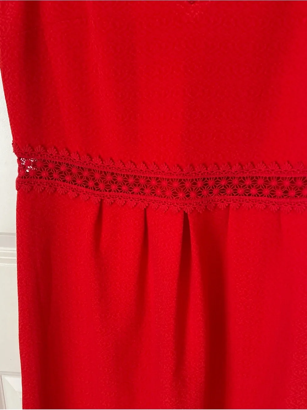 Sezane Daniela Coral-Red V-Neck Sleeveless Mini Dress